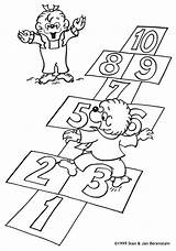 Coloring Pages Hopscotch Berenstain Bears Bear Color Playing Brother Count Sister Kids Learn Book Colouring Sheets Counts Activity Printable Place sketch template