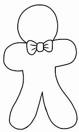 Outline Gingerbread Present Man Clipart Ornament Christmas Template Girl Boy Woman Cliparts Cookie Line Cut Clip Snowman Ginger Bow Library sketch template