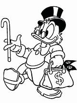Coloring Money Scrooge Mcduck Pages Bag Walking Printable Ebenezer Shopping Colouring Getcolorings Kids Kidsplaycolor Color Print Disney Drawing Sheets Counting sketch template