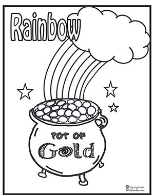 pot  gold  rainbow coloring page thumbnail printable activities