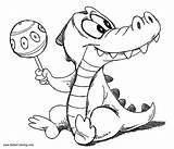 Coloring Pages Crocodiles Baby Kids Printable Color sketch template