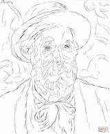 Renoir Auguste Coloring Pierre Portrait Self Pages Drawing sketch template