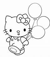Coloring Kitty Hello Pages Cute Popular Color sketch template