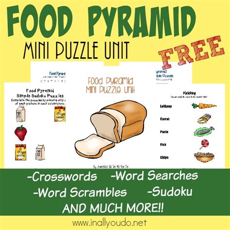 food pyramid writing activities puzzles tot pack