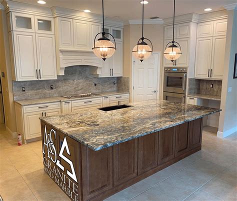 contrast  color beautiful exotic quartzite kitchen  full height