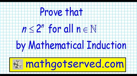 6 Proof Prove By Induction N Less 2n N Squared Less 2 To