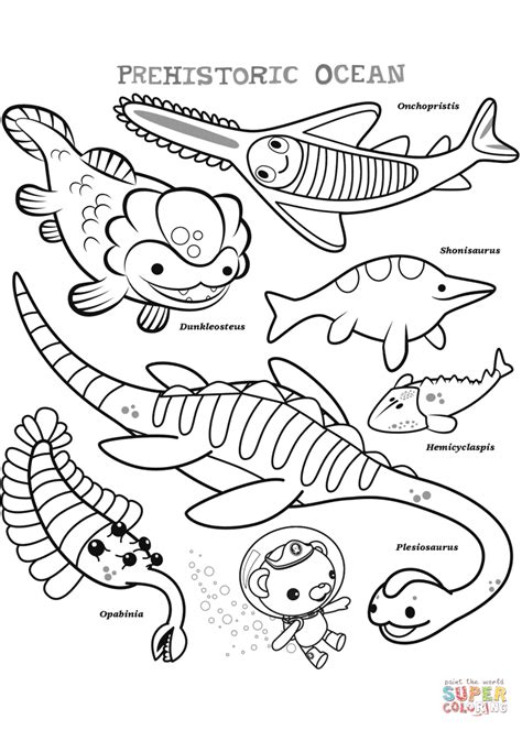 prehistoric ocean coloring page  printable coloring pages