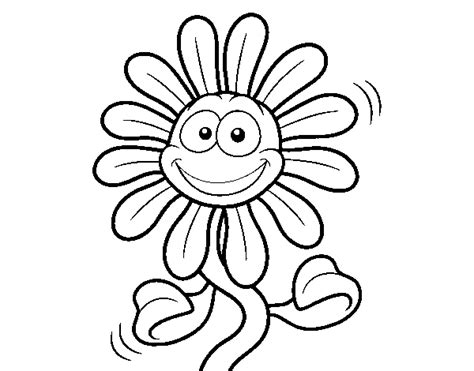 cheerful flower coloring page coloringcrewcom