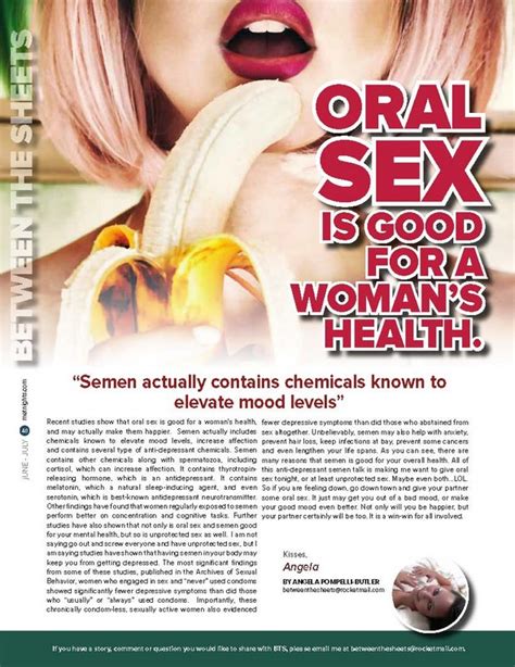 Oral Sex Is Good For A Woman’s Health Mn Magazine