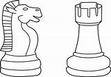 Chess Piece Coloring Library Pages Cliparts sketch template