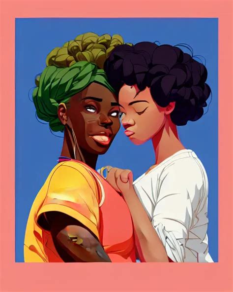 Krea Beautiful Colorful Portrait Of An African American Lesbian