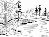 Lac Blanc Paysage Illustration Croquis Vecteur Graphique Istockphoto Alamy Route Graphics sketch template