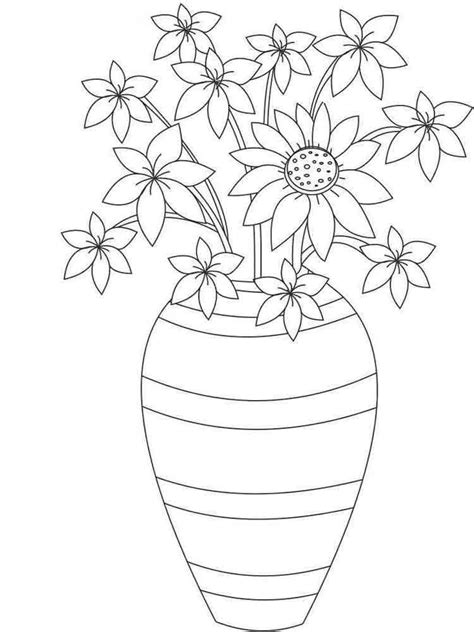 flowers   vase coloring pages