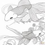 Coloring Fish Golden Pages Goldfish Printable Supercoloring Japanese Crafts Visit Auswählen Pinnwand sketch template