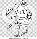 Clip Leaping Hurdle Pig Outline Illustration Cartoon Over Rf Royalty Toonaday sketch template