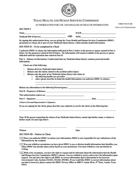 texas health  human services form  fill  sign printable template   legal forms