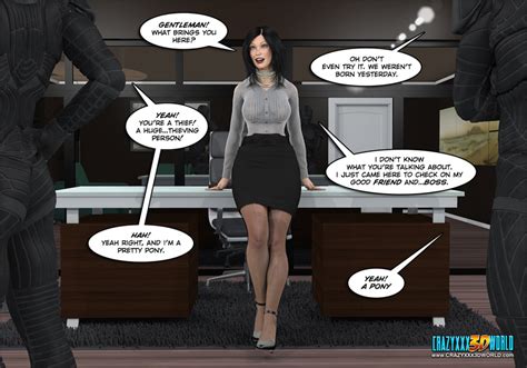sexy office slut in stockings getting silver cartoon picture 1