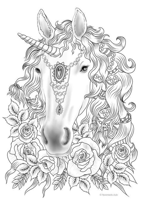 unicorn printable adult coloring page  favoreads etsy unicorn
