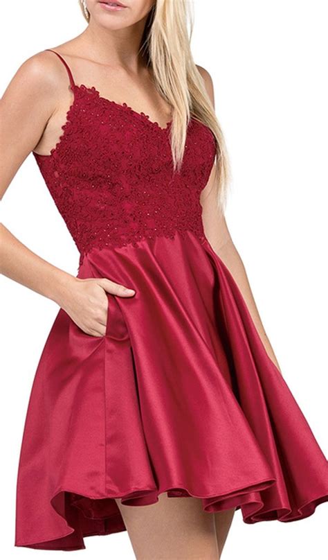 dancing queen  jeweled lace bodice homecoming dress   red homecoming dresses red