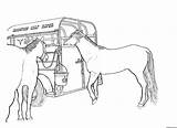 Horse Coloring Pages Trailer Horses Realistic Color Rodeo Printable Schleich Girl Race Jumping Cowgirl Show Two Colouring Racing Barrel Riding sketch template