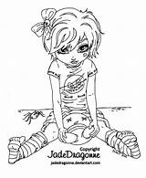 Coloring Pages Gothic Doll Adults Jadedragonne Fairy Printable Goth Deviantart Jade Adult Dragonne Chibi Girl Lineart Color Anime Dark Google sketch template