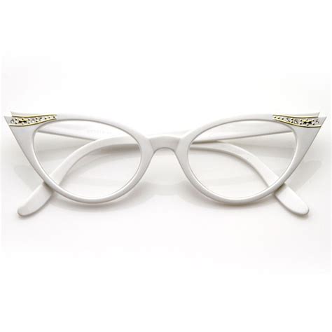 Vintage Cateyes 80s Inspired Fashion Clear Lens Cat Eye Glasses With