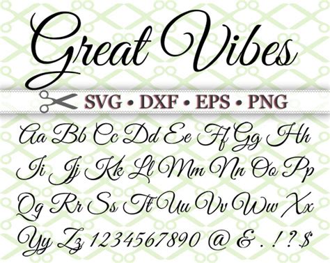 elegant script svg font cricut silhouette files svg dxf eps png