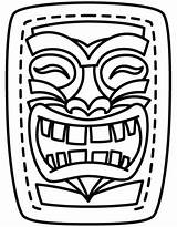 Tiki Mask Template Hawaiian Luau Coloring Party Pages Printable Totem Theme Masks Stencil Crafts Birthday Clipart Urbanthreads Drawing Faces Head sketch template