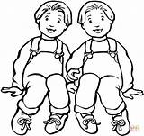 Coloring Boys Pages Twin Twins Friends Printable Towers Color Supercoloring Drawing Online Getcolorings Family Categories sketch template