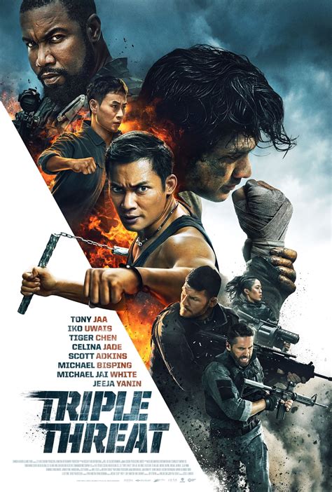 trailer  poster  triple threat starring tony jaa iko uwais tiger