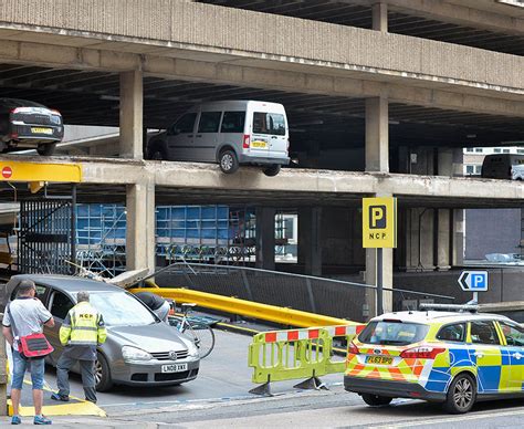 car park dramatically collapses  nottingham daily star