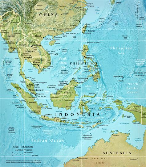 map  southeast physical asia map maps   cities  countries