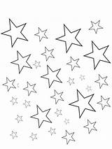 Coloring Stars Star Printable Pages Drawing Kids Small Outline Sky Night Print Template Pattern Point Clipart Little Different Sheets Coloring4free sketch template