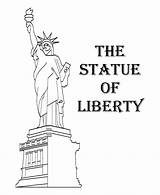 Liberty Statue Coloring Pages Color Kids Printable Patriotic sketch template