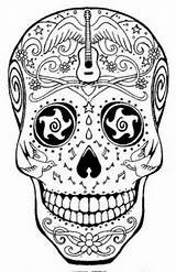 Coloring Skull Sugar Printable Pages Adults Print sketch template