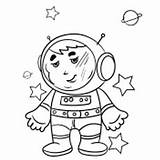 Bintang Mewarnai Suka Astronot Halaman Melukis Tunggal Dicetak sketch template
