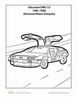 Delorean sketch template