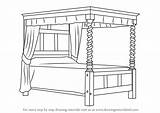 Draw Bed Drawing Poster Four Step Furniture Drawings Paintingvalley Learn sketch template
