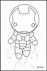 Coloring Iron Man Chibi Stark Kitty Cute Deviantart sketch template