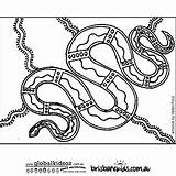 Aboriginal Indigenous Colouring Pages Coloring Kids Dot Goanna Template Printable Brisbane Animal Animals Australian Painting Snake Rainbow Serpent Education Au sketch template