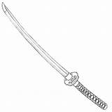 Katana Samurai Swords Drawn Weapon Pinstake sketch template