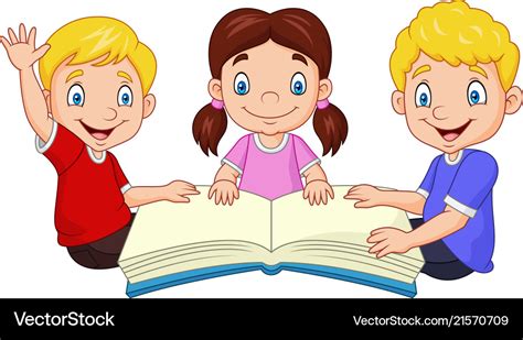 kids reading cartoon image