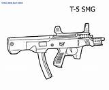 Coloring Mp7 sketch template