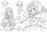 Sakura Coloring Pages Card Captor Cardcaptor Tomoyo Drawing Library Kids Clipart sketch template