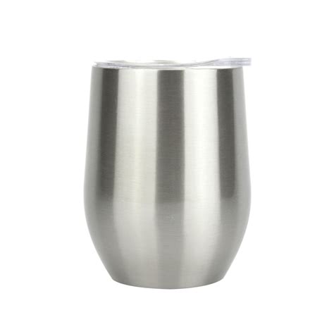 aspire 12 ounce 18 8 stainless steel wine glass tumbler with lid