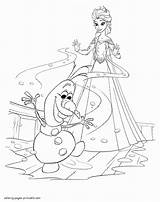 Coloring Pages Elsa Olaf Printable Frozen Colouring Disney Girls sketch template