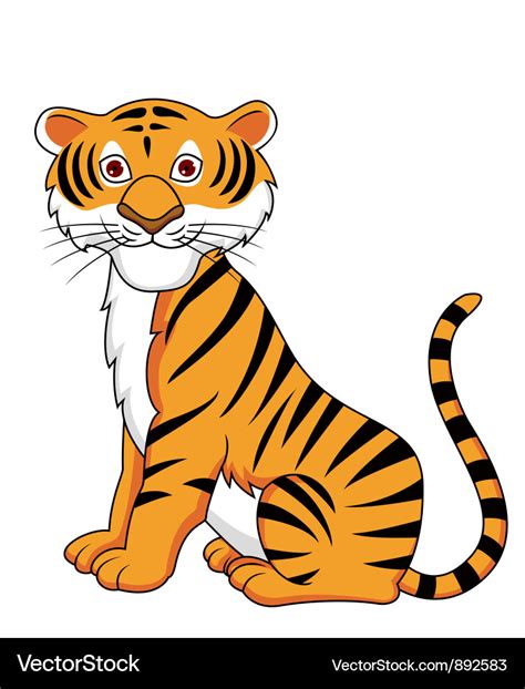 tiger cartoon royalty  vector image vectorstock