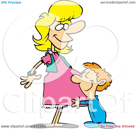 Royalty Free Rf Clip Art Illustration Of A Cartoon Son Hugging His