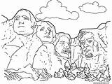 Rushmore Mont Coloriages Unis Amerique Etats sketch template