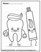 Brosse Preschoolers Dent Tooth Dentalcare Template Brushing sketch template